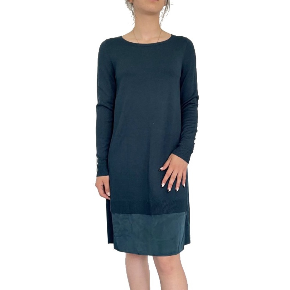 Etcetera Dark Teal Long Sleeve Knit Dress